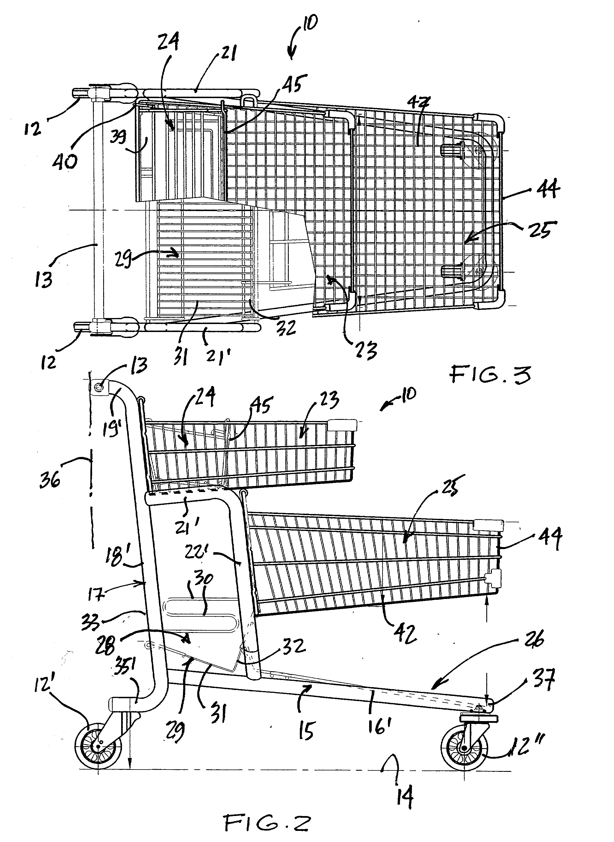 Shopping cart with dedicated multi-compartments