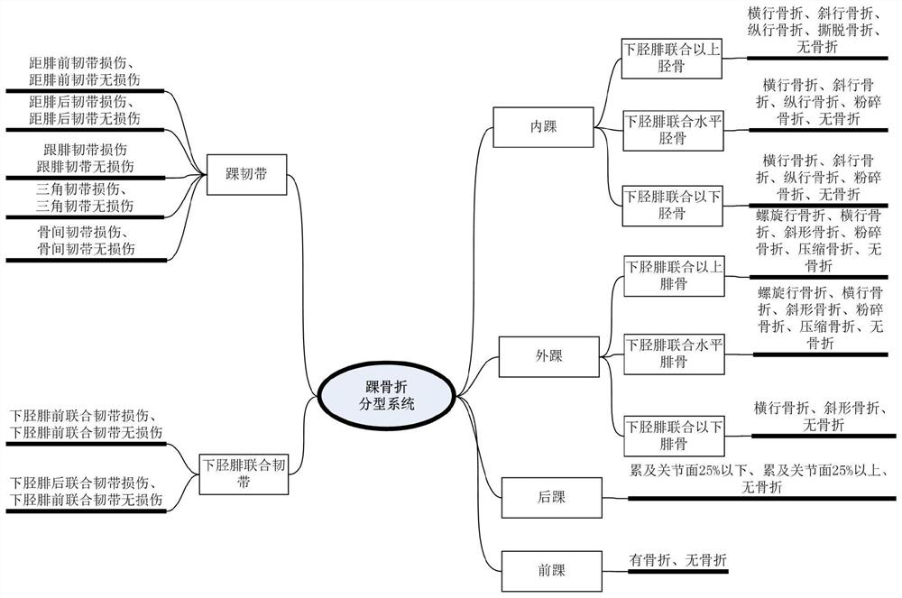 Ankle fracture and ligament injury diagnosis method based on machine learning