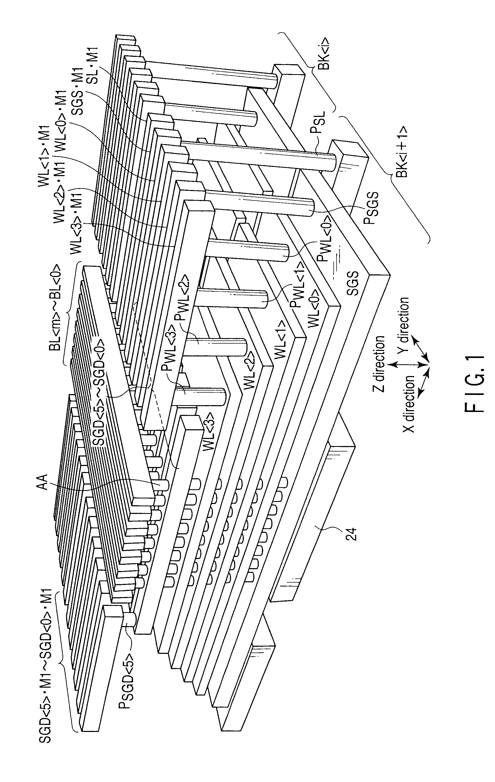 Three dimensional stacked nonvolatile semiconductor memory