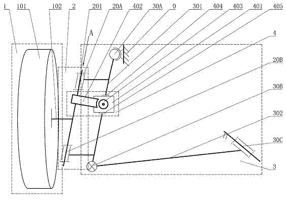 Integrated line control independent turning suspension frame guide mechanism system