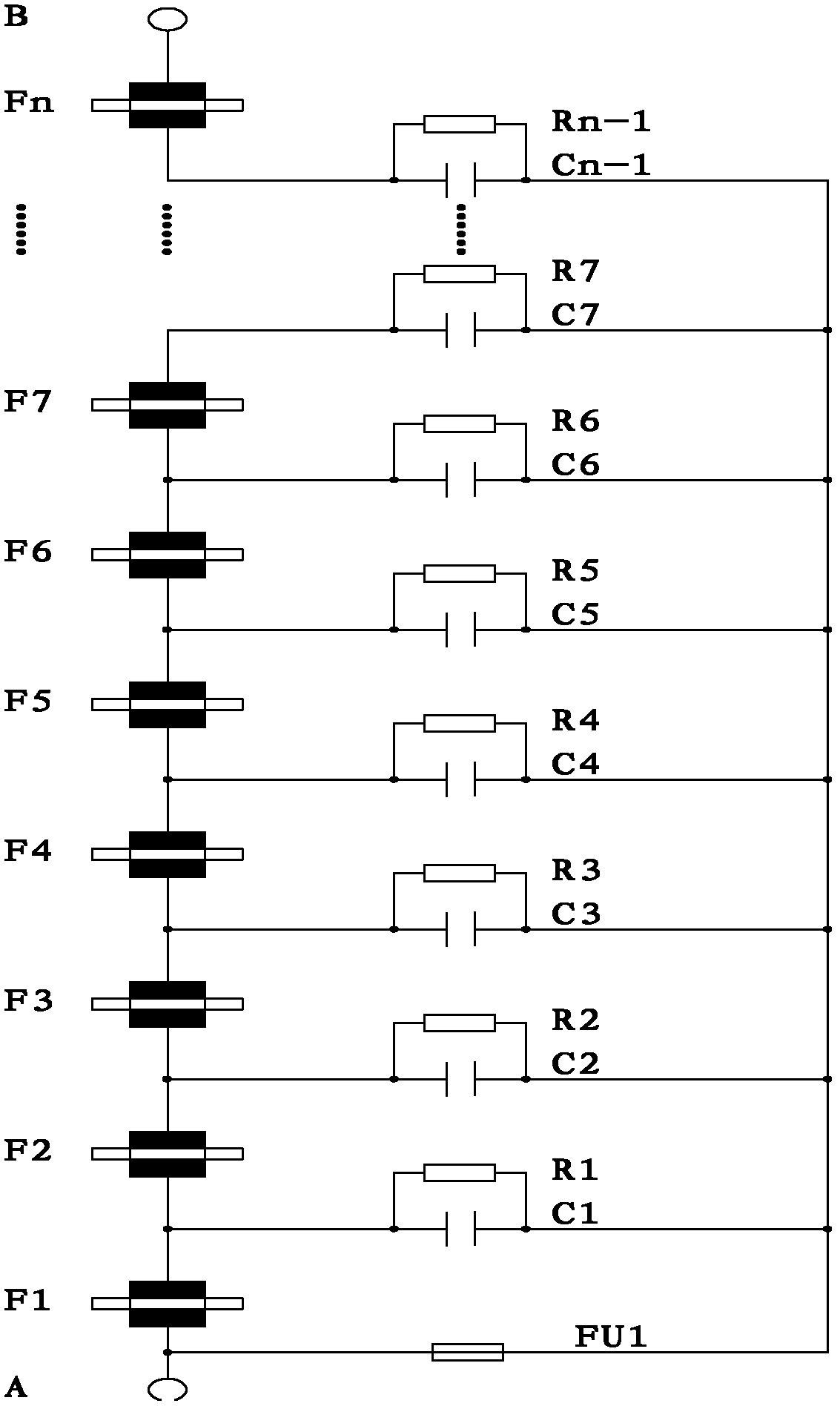 Multilayer discharge gap type surge protection device