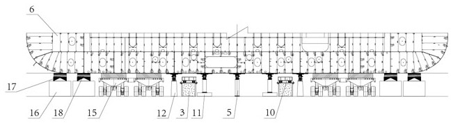 Half-ship sea-crossing whole ship jacking method