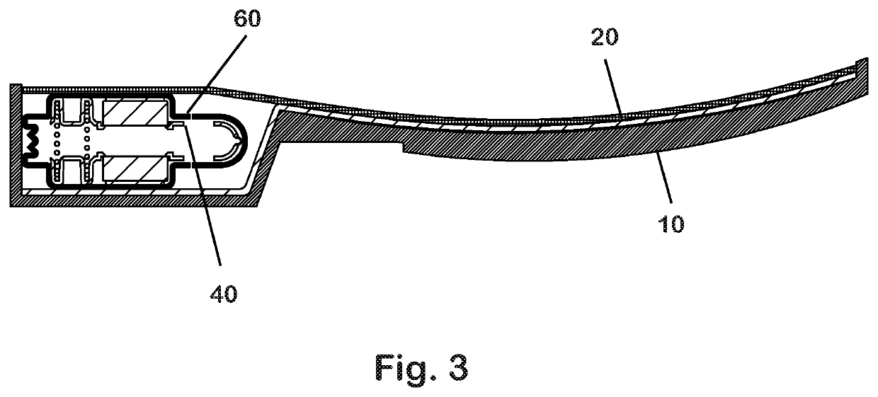 Quick change shock mitigation outsole insert with energy harvester