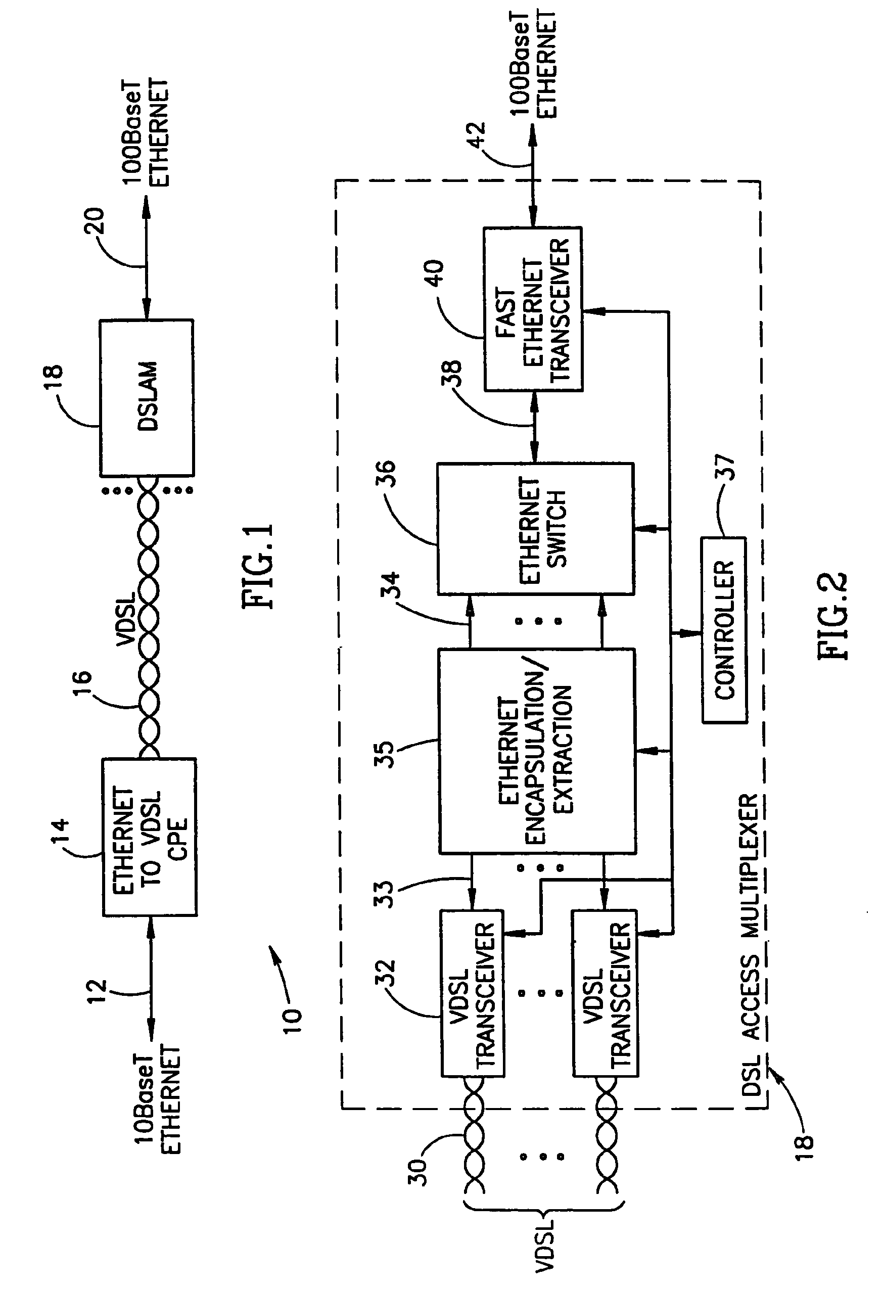 System for encapsulating Ethernet frames over very high speed digital subscriber lines