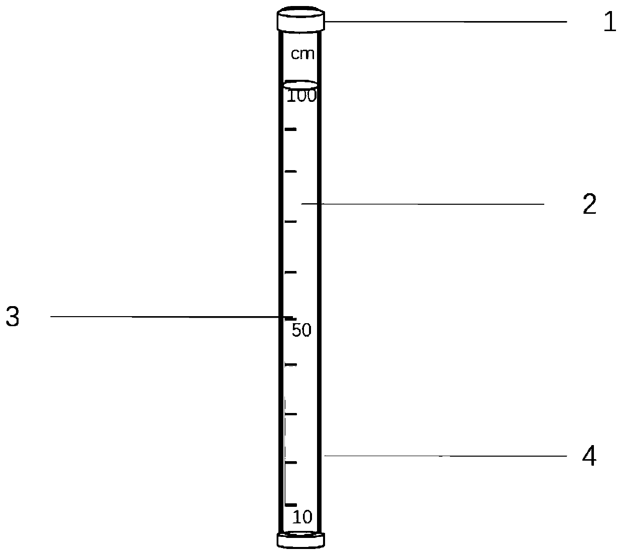 Soil frozen depth measuring device and measuring method