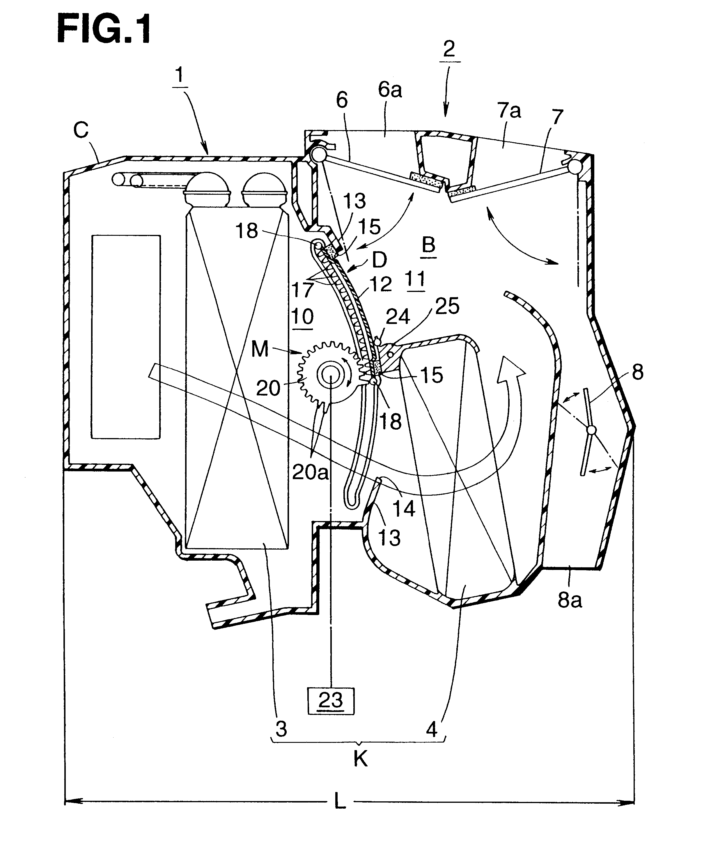 Door mechanism for automobile air conditioner