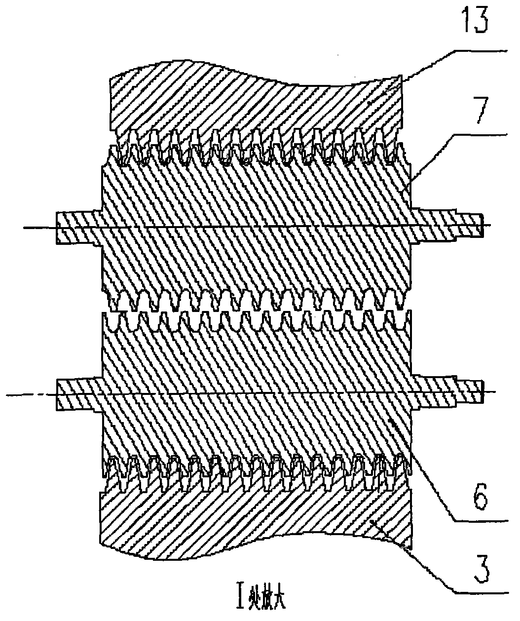 Bamboo chip squeezing and setting-out machine