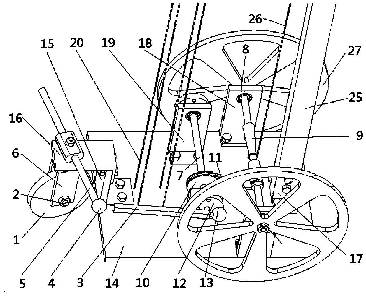 Carbon-free self-propelled trolley with reversing function