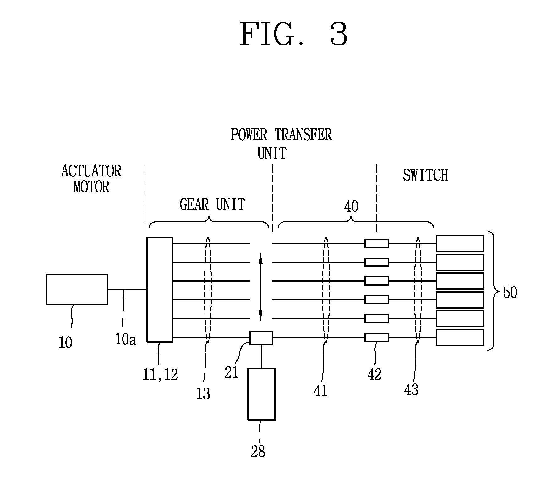 Common actuator system of multi switches for switchgear