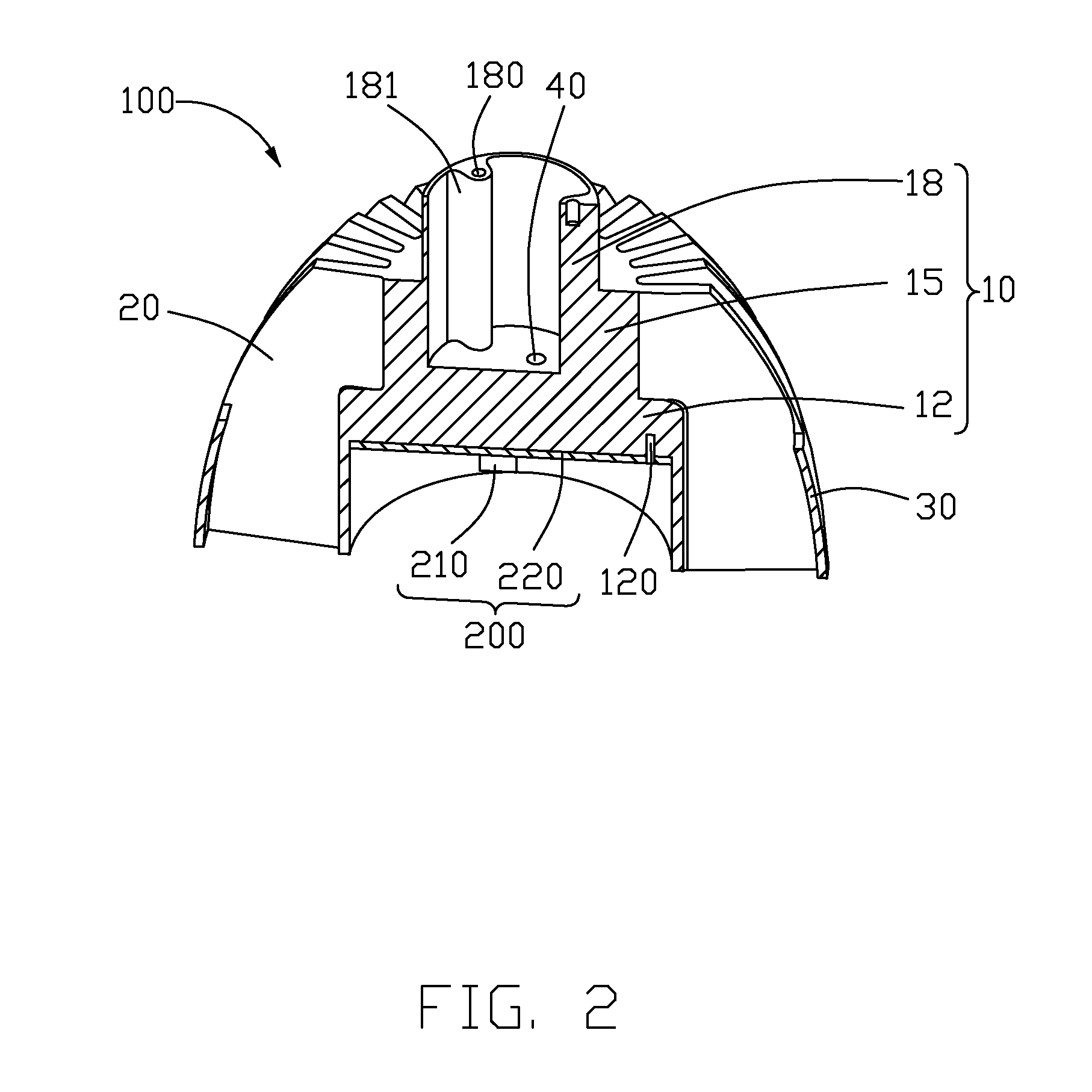 LED lamp with a heat sink