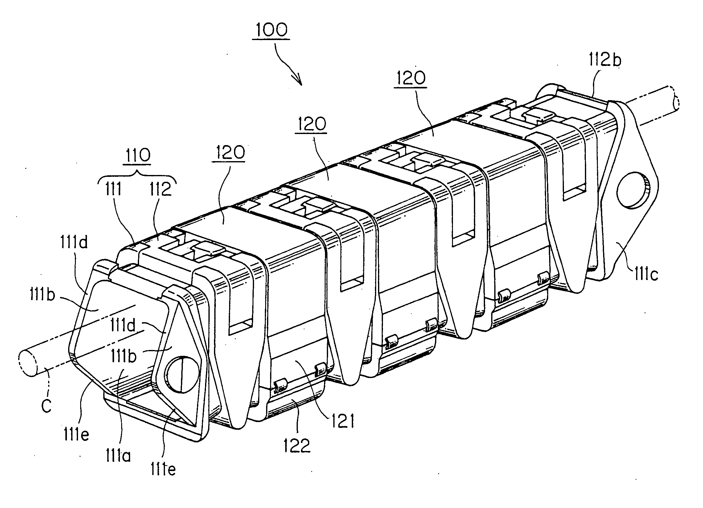 Closed cable drag chain