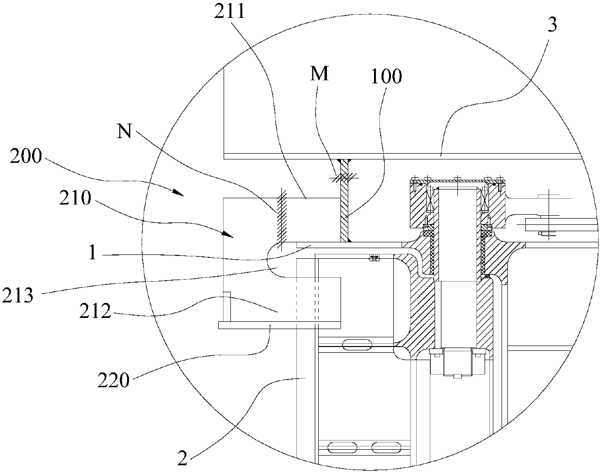 Rudder blade fixing tool and ship