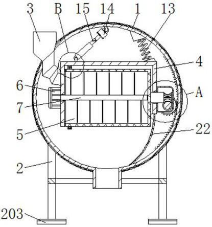 Efficient crushing device for nut processing and use method