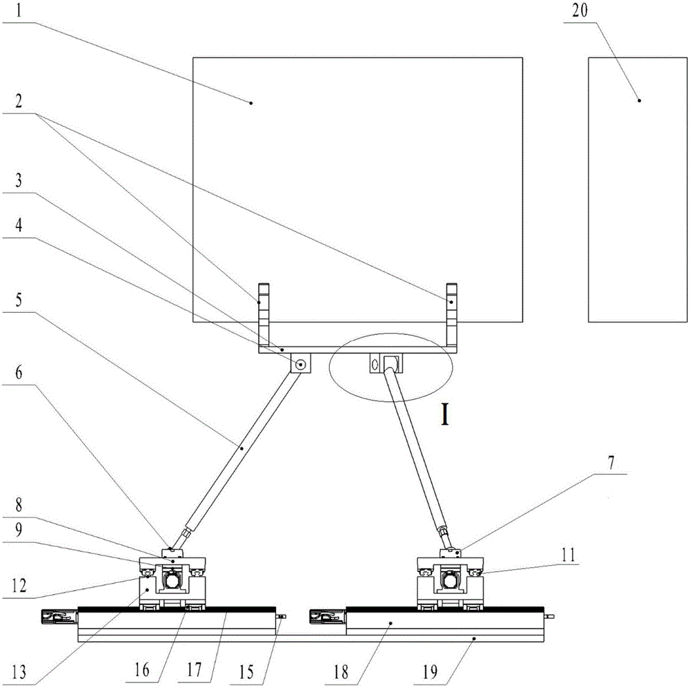 Six-degree-of-freedom location posture adjusting device for automatic assembly of large parts