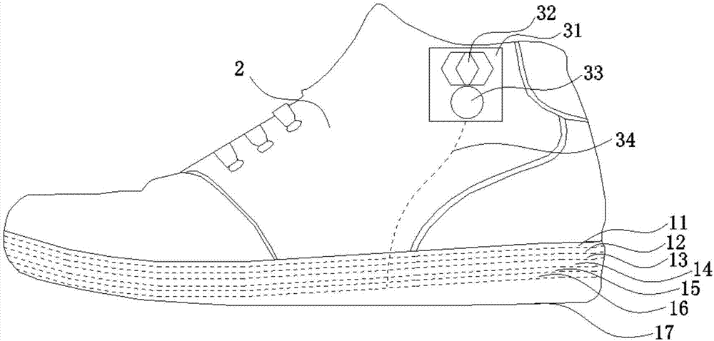 Multifunctional qi-blood-nourishing health-care shoe