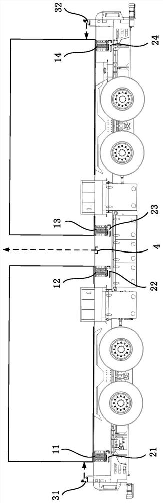 Loading state detection system and detection method for flatbed truck