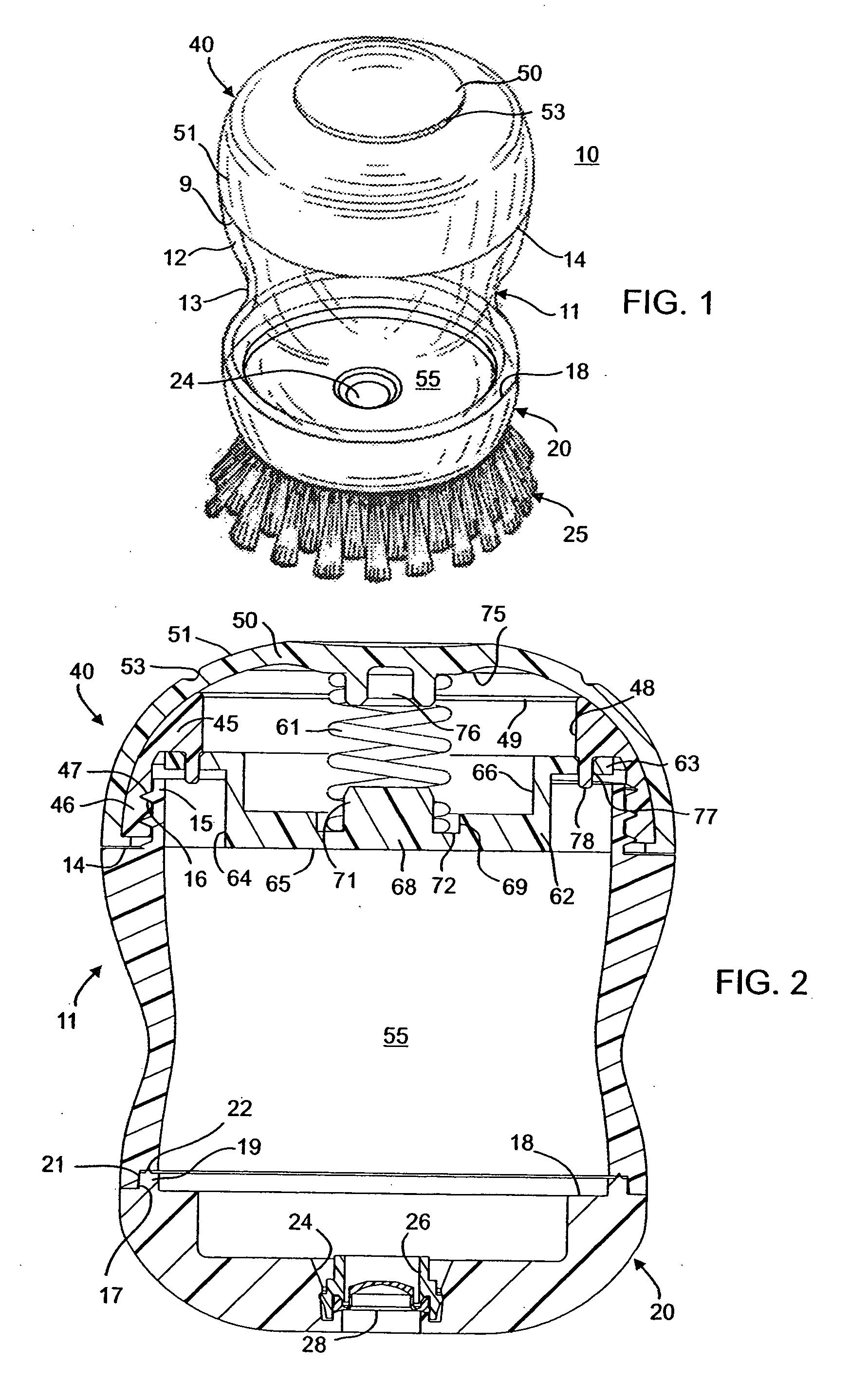 Soap dispensing cleaning device