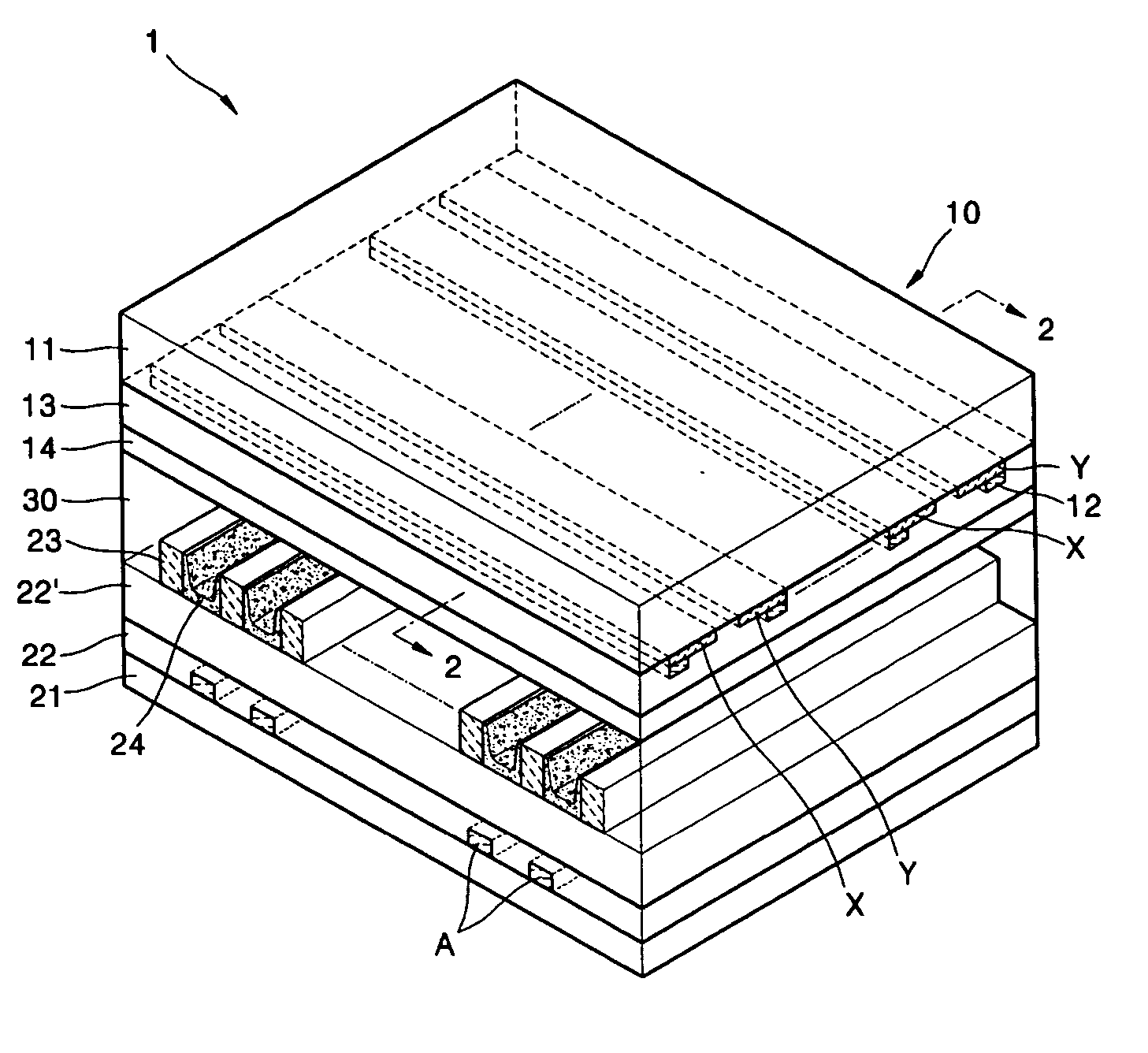 Plasma display panel (PDP) with multiple dielectric layers