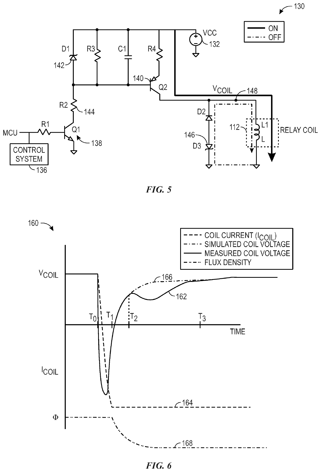 Sensing properties of switching devices using back emf measurements