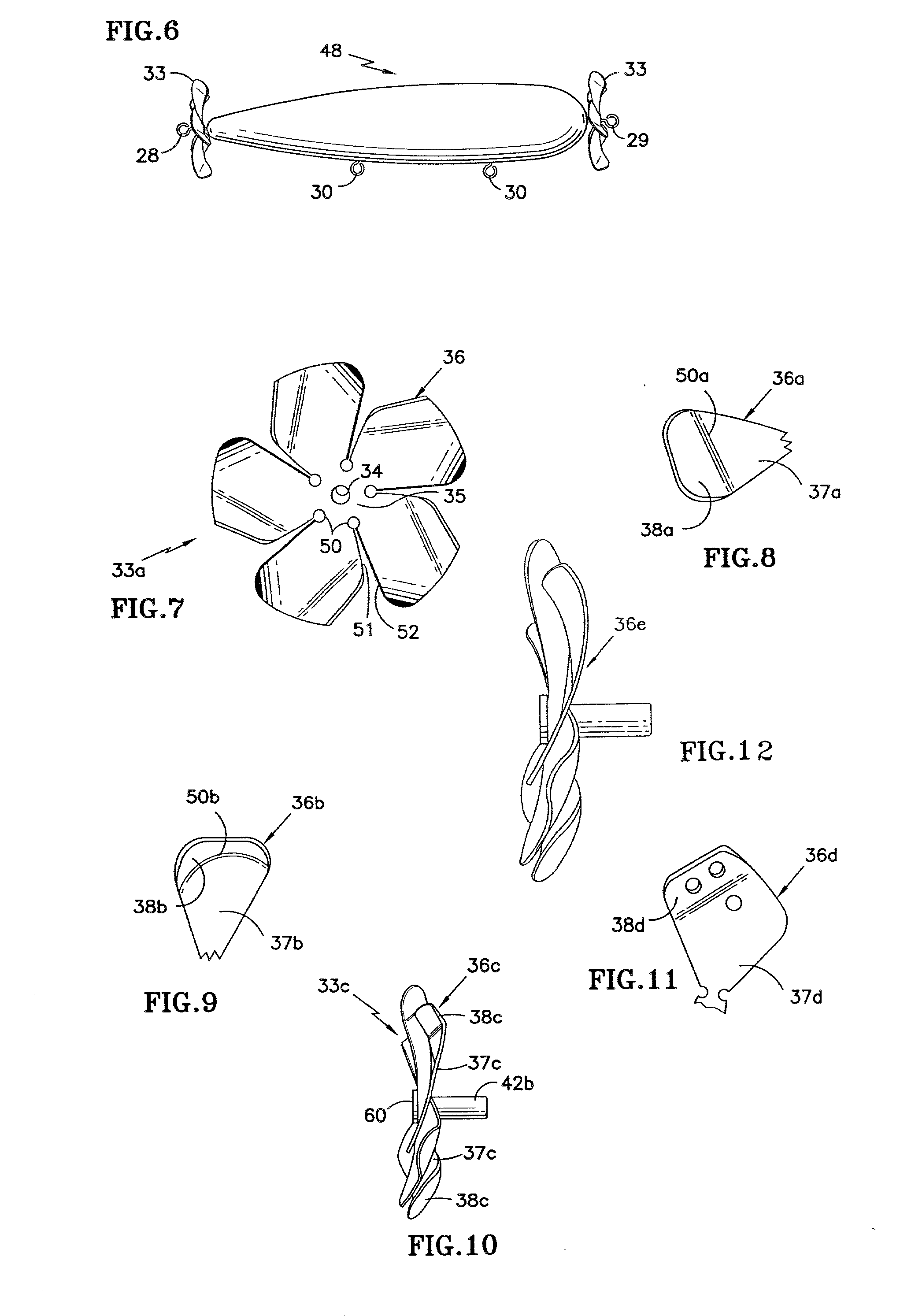 Top water lure with highly active propeller