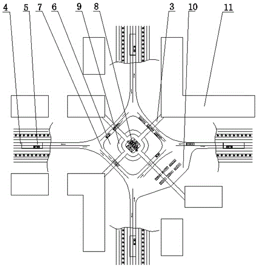 Underground bus rapid transit road system applicable to intersection