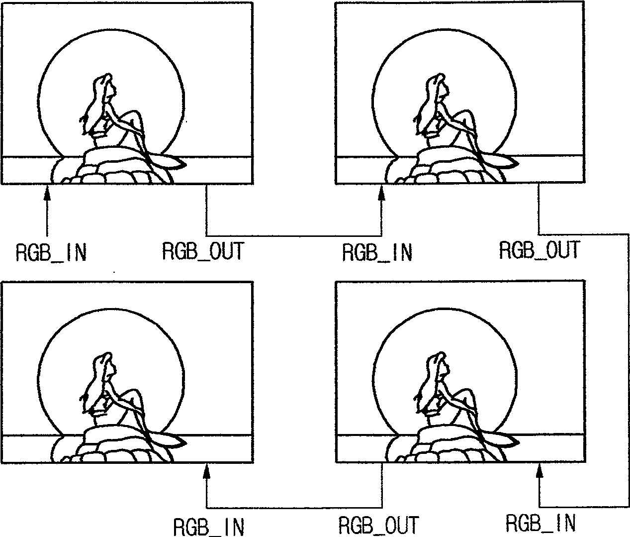 Image display method and system of multiple image display instrument