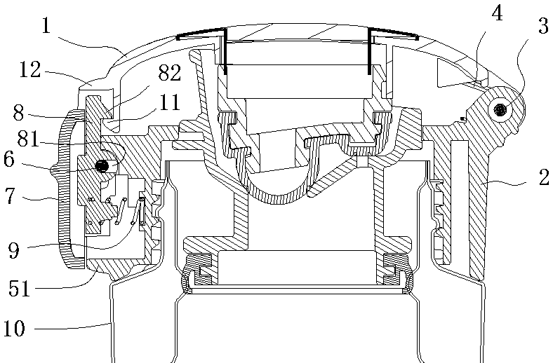 Single key self-locking cup