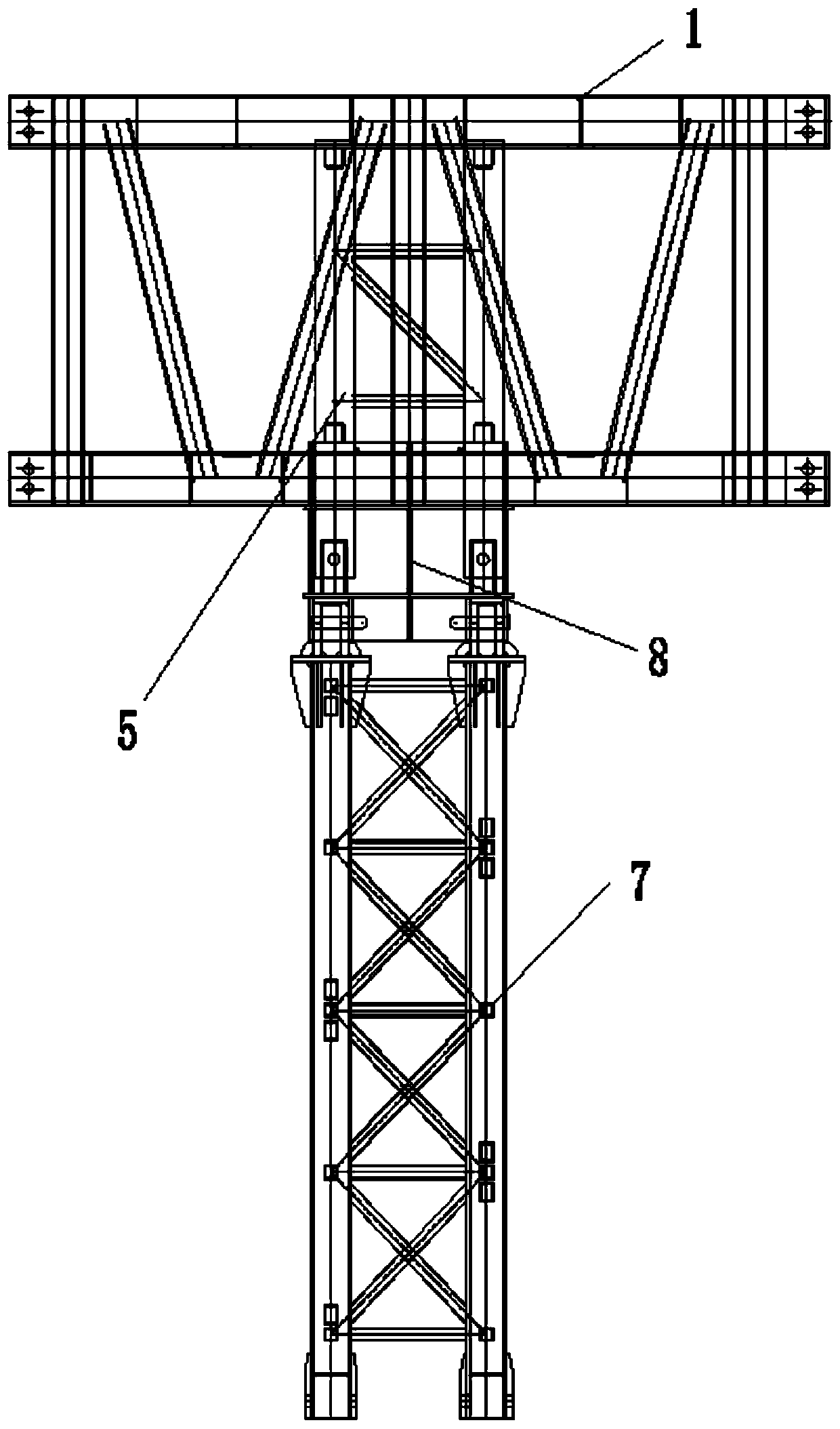 Column-top overturn-preventing device for jacking formwork system