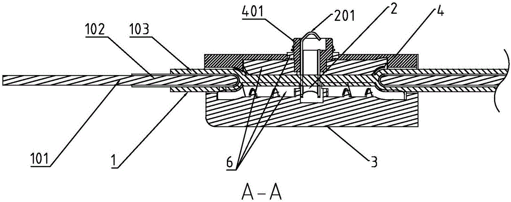 Heavy-current wire distributing, power taking and current shunting device