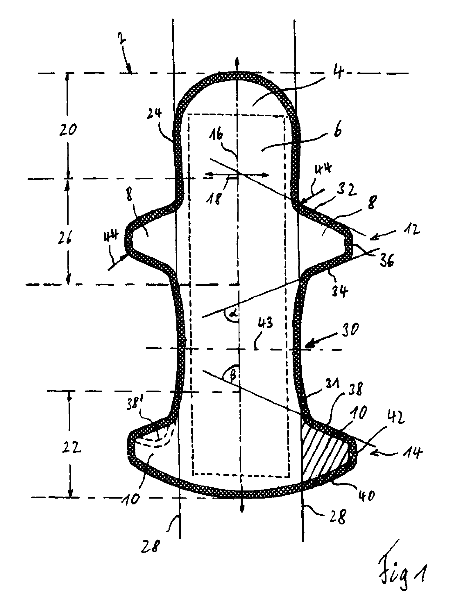 Sanitary or incontinence pad