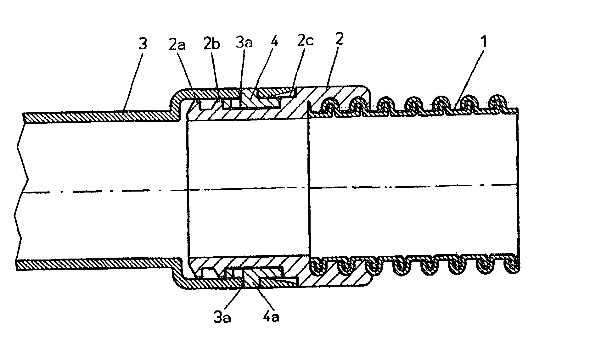 Hose line with a connection sleeve