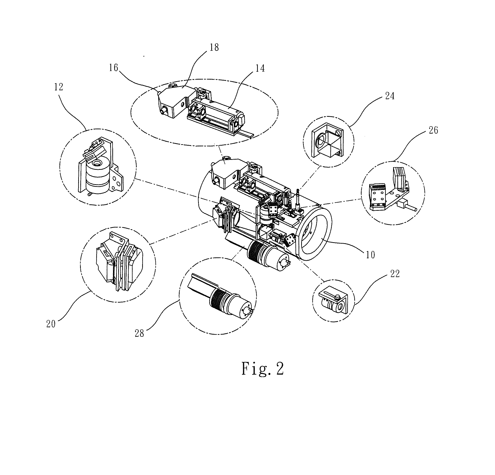 Bi-telecentric interferometer continuous zoom imaging device