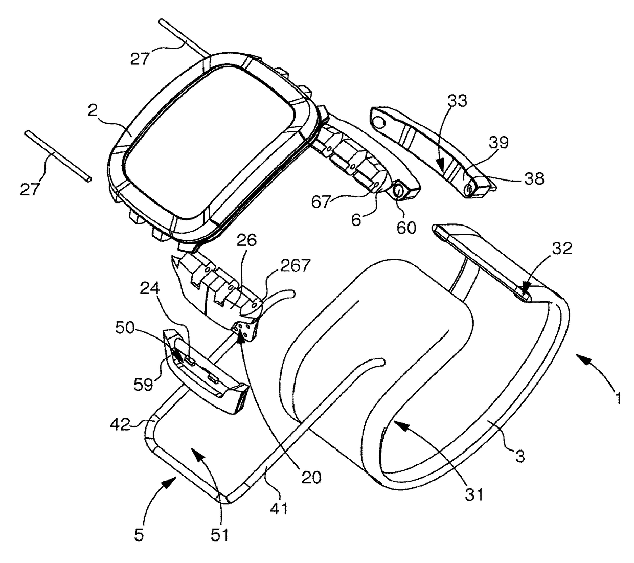 Watch with extending watchband