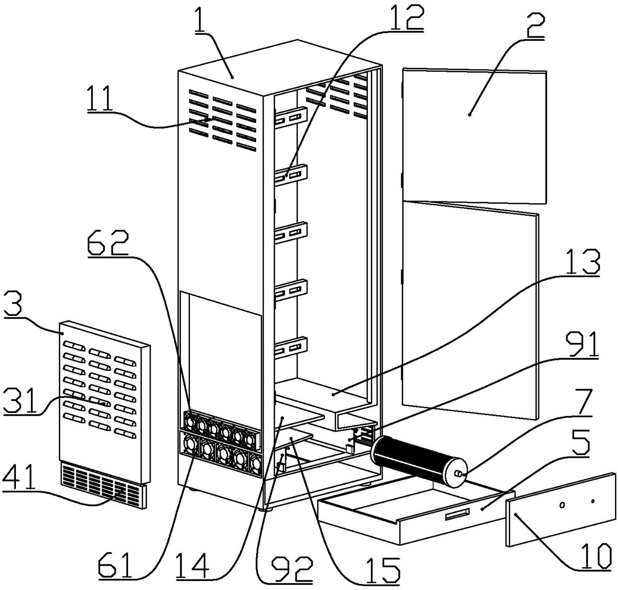 A constant temperature distribution cabinet