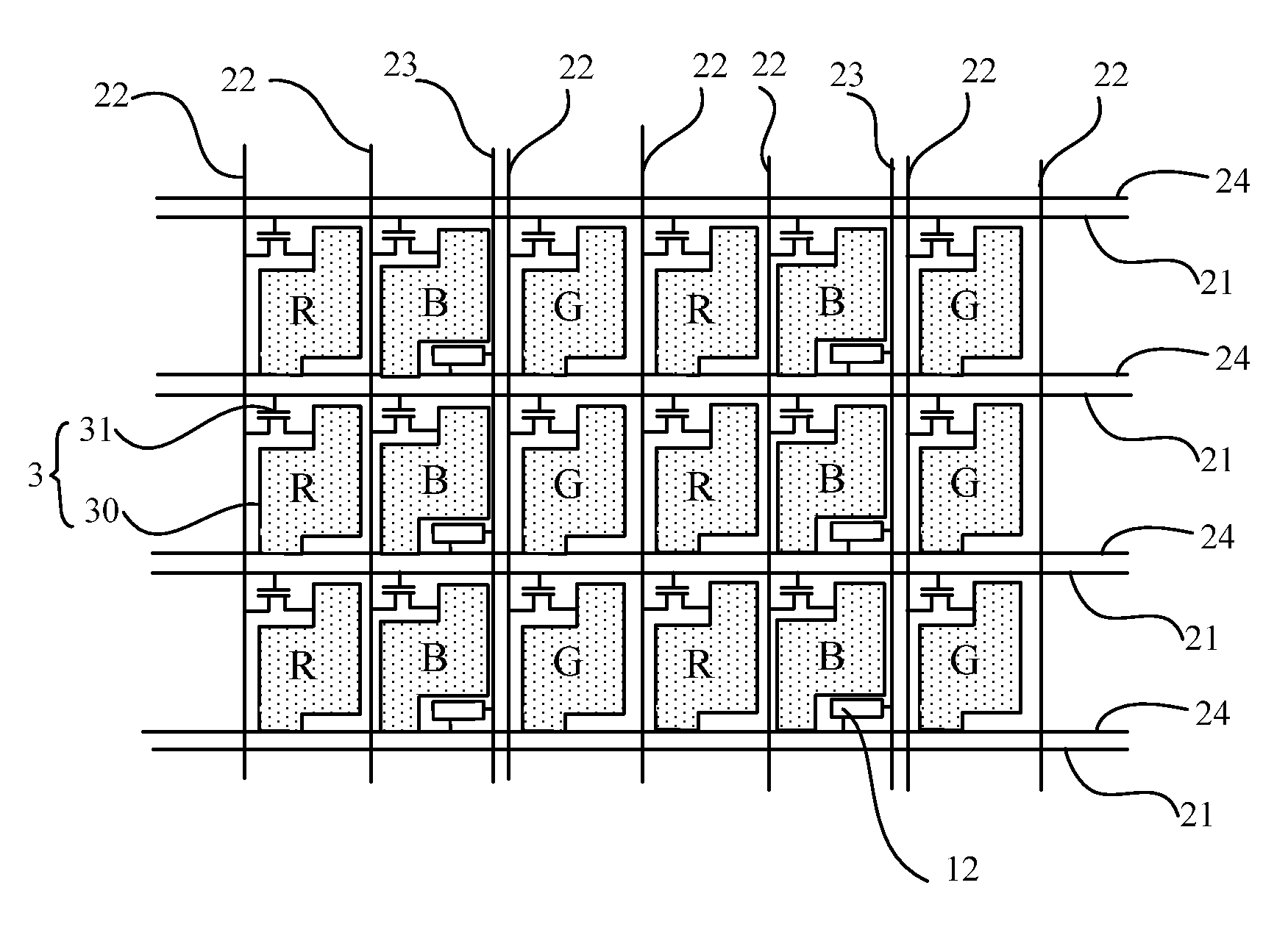 Liquid crystal display touch screen array substrate and the corresponding liquid crystal display touch screen