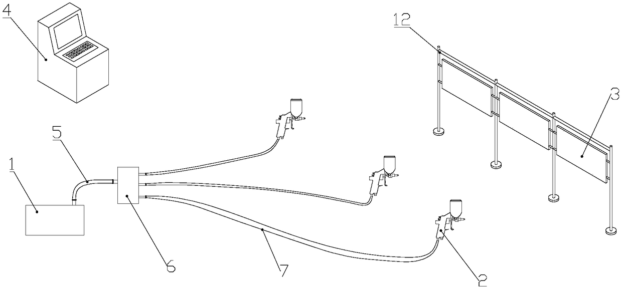 Visual automobile spray simulation training system and application method thereof