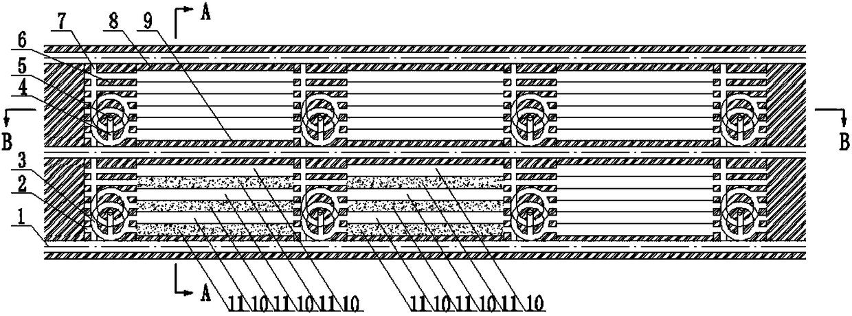 Continuous stoping and filling mining method for gently inclined medium-thick ore body