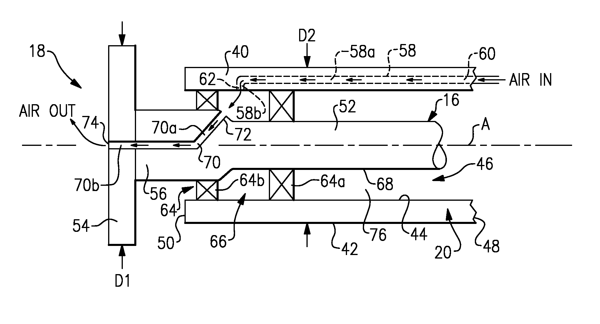 Drive axle with air passage for tire inflation system