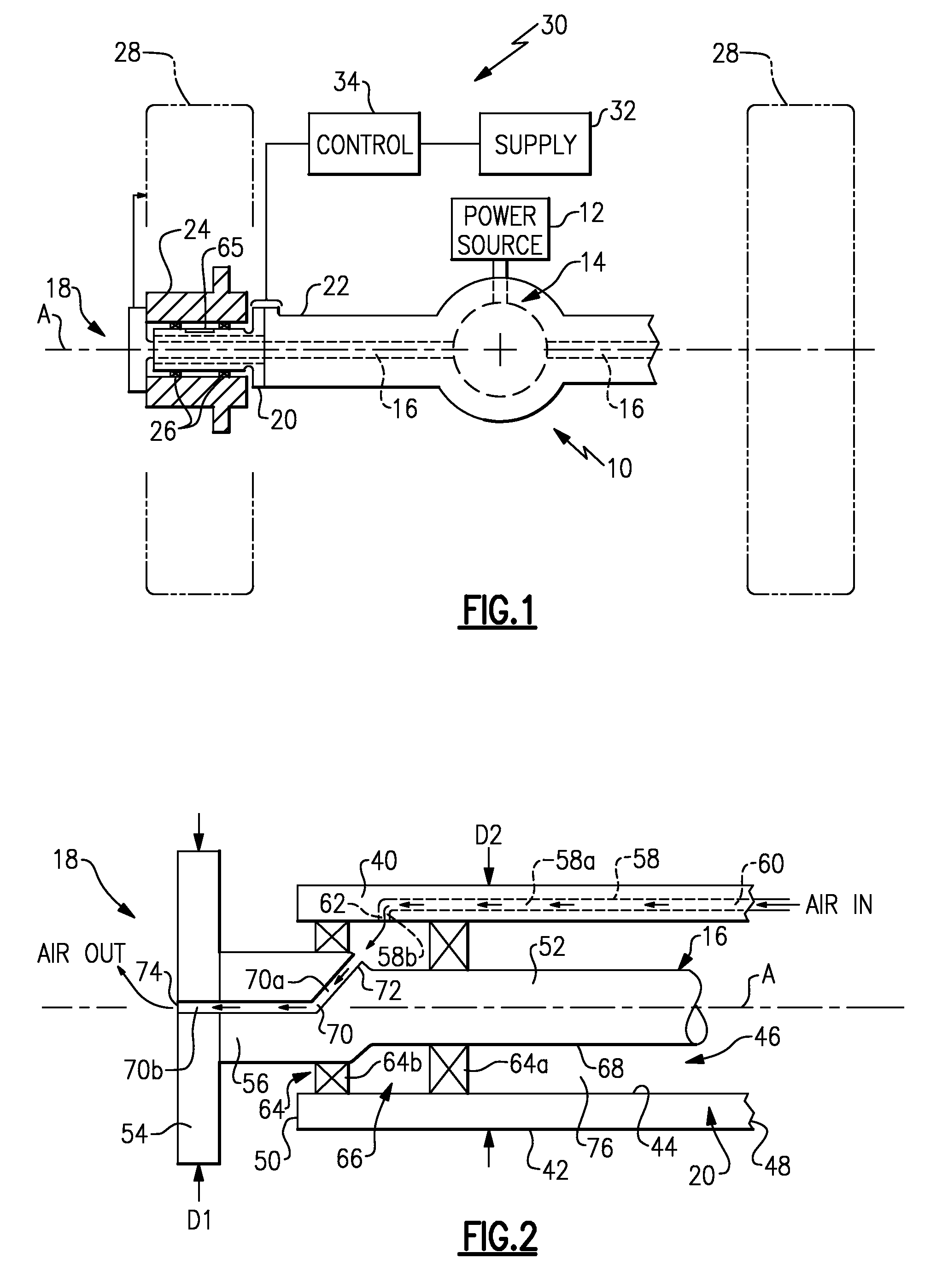 Drive axle with air passage for tire inflation system