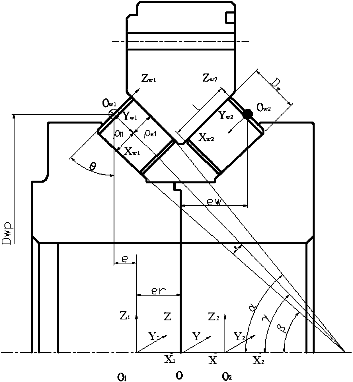 Load distribution and life calculation method of double-row tapered roller bearings of wind turbines