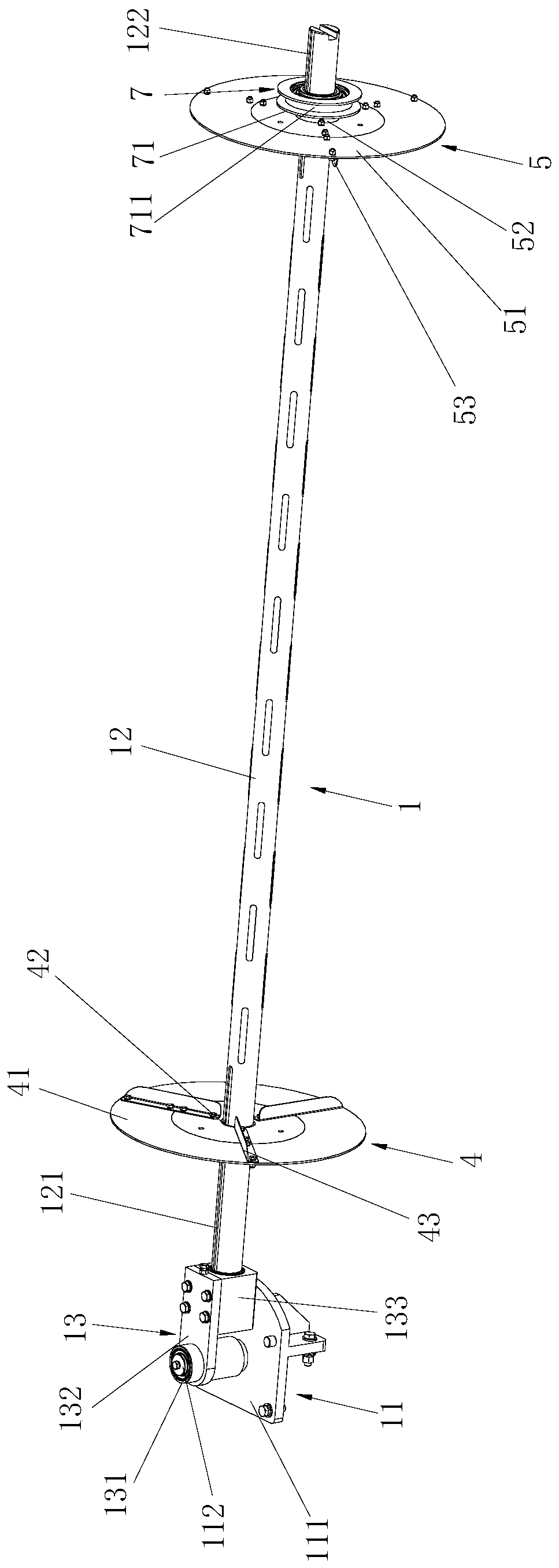 Cloth roll wrapping positioning device and cloth inspecting roll wrapping machine