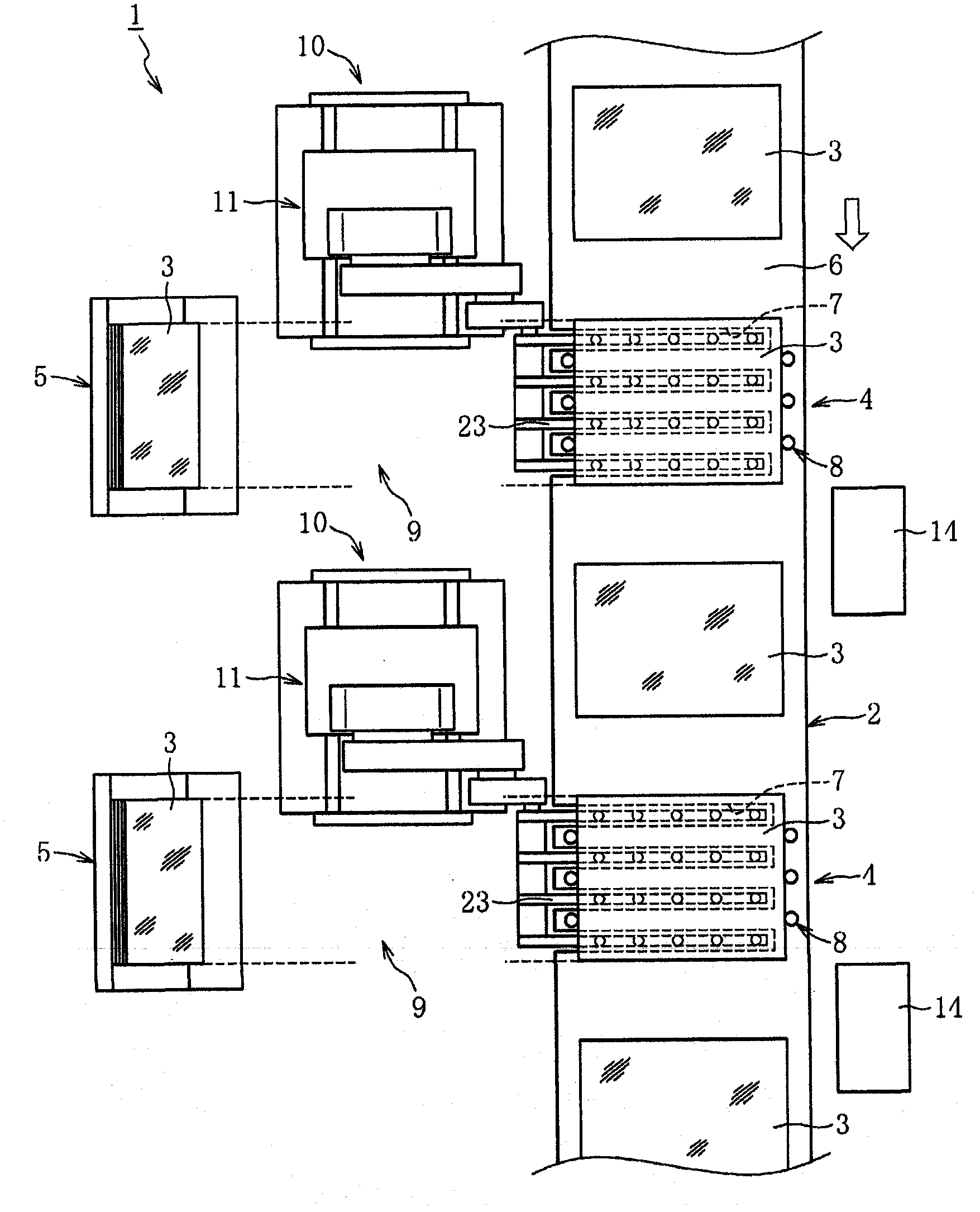 Apparatus and method for transferring board-like work