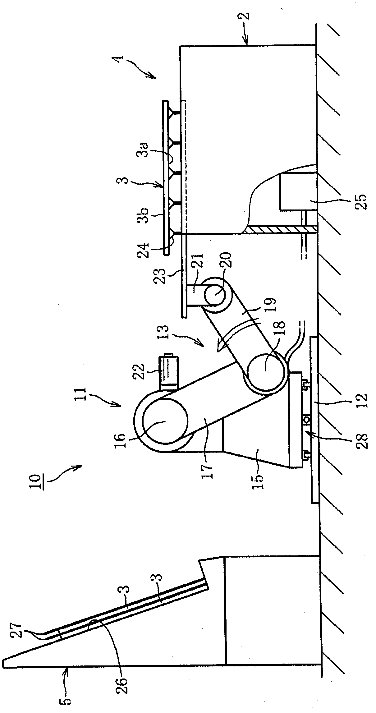 Apparatus and method for transferring board-like work
