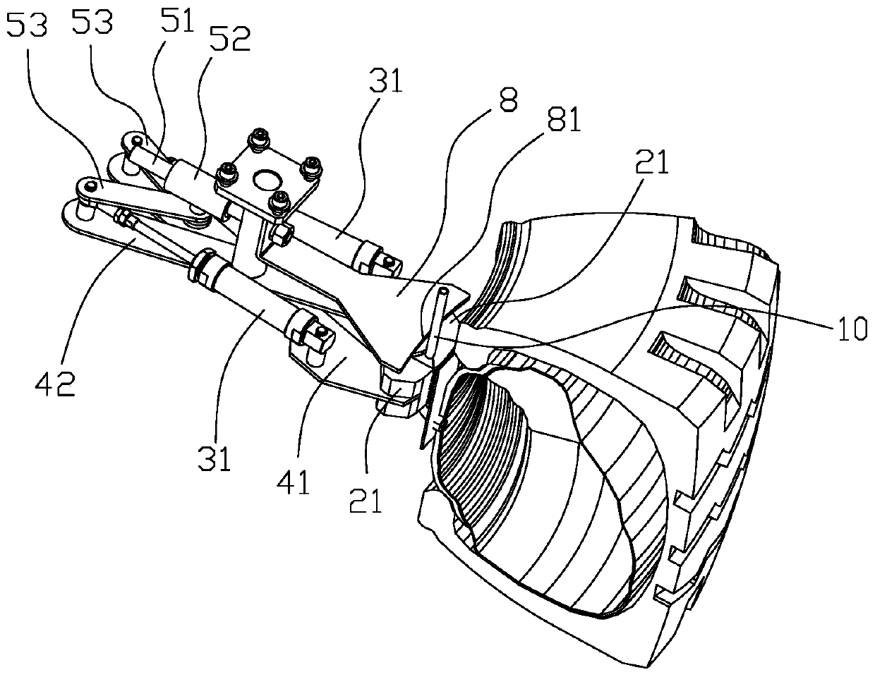 Clamping device and inflating device