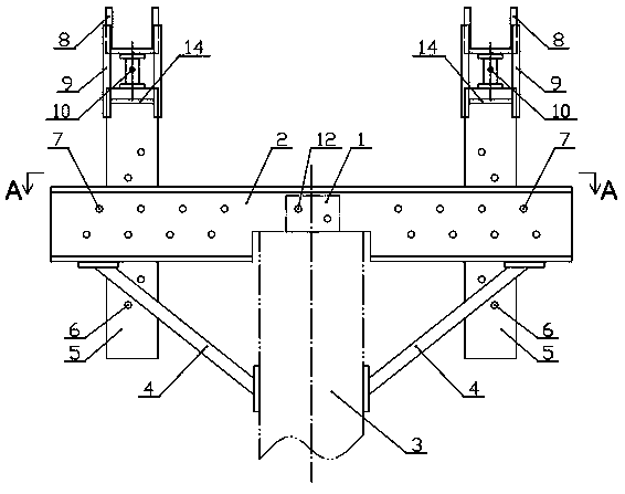 A beam side double pick short column frame