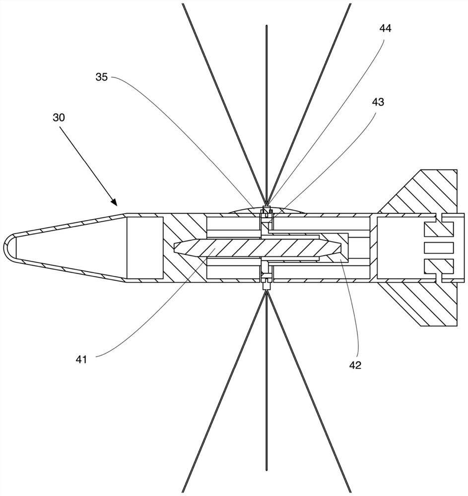 Support device and test system for wind tunnel virtual flight test of revolution body aircraft model