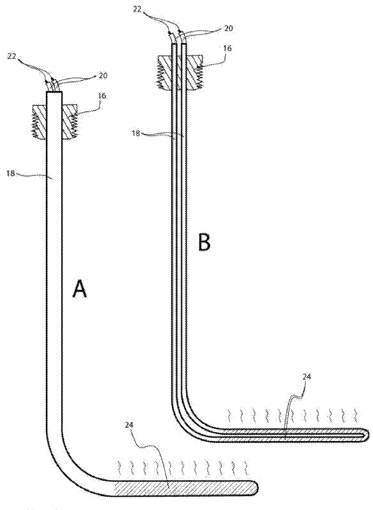 Adapter system and electric heaters for insertion into water tanks