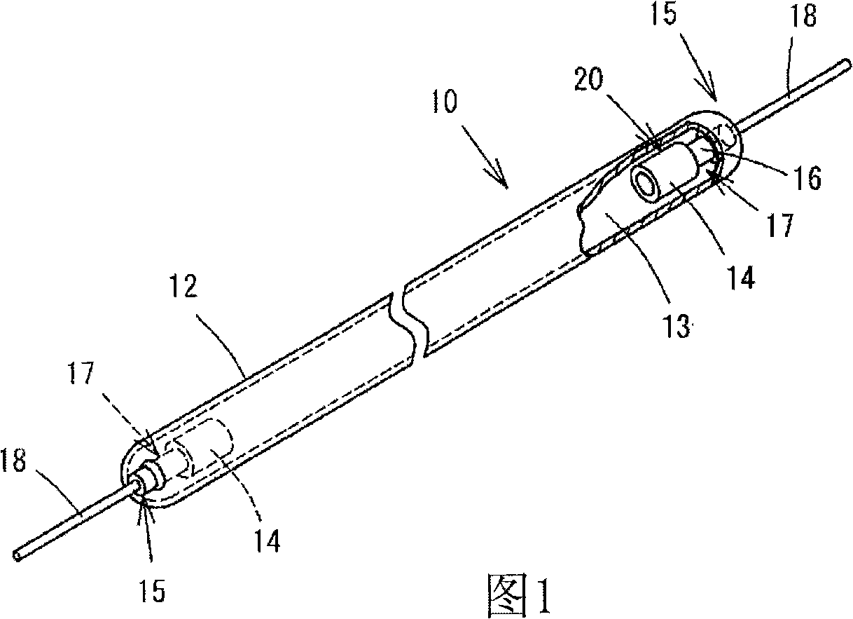 Electrode for cold cathode fluorescent tube