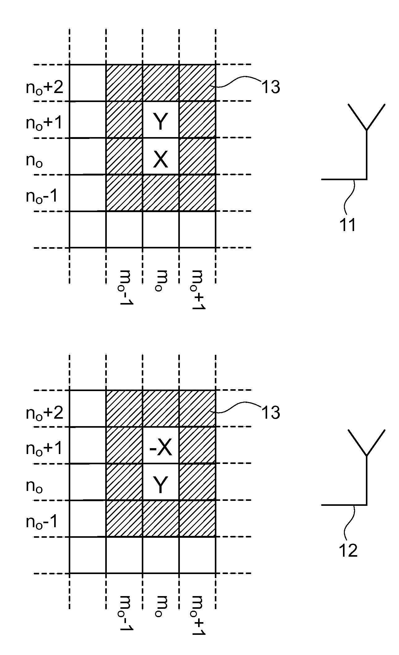 Method for transmitting a multicarrier signal designed for limiting interference, signal, emitting device, receiving method and device and corresponding computer programs