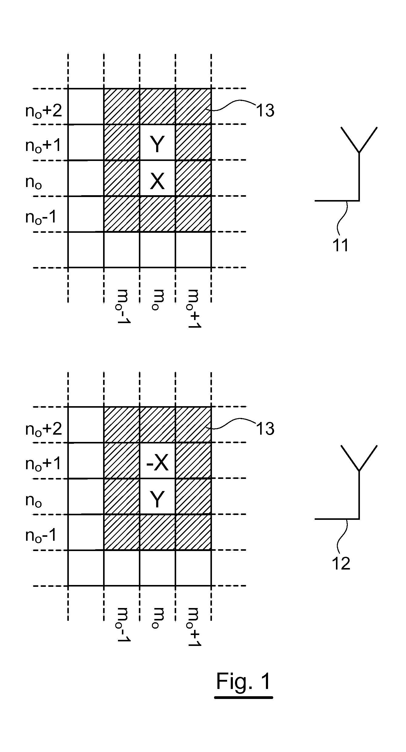 Method for transmitting a multicarrier signal designed for limiting interference, signal, emitting device, receiving method and device and corresponding computer programs